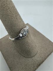 Lady's Diamond Cluster Ring 3 Diamonds .75 Carat T.W. 14K White Gold 2g